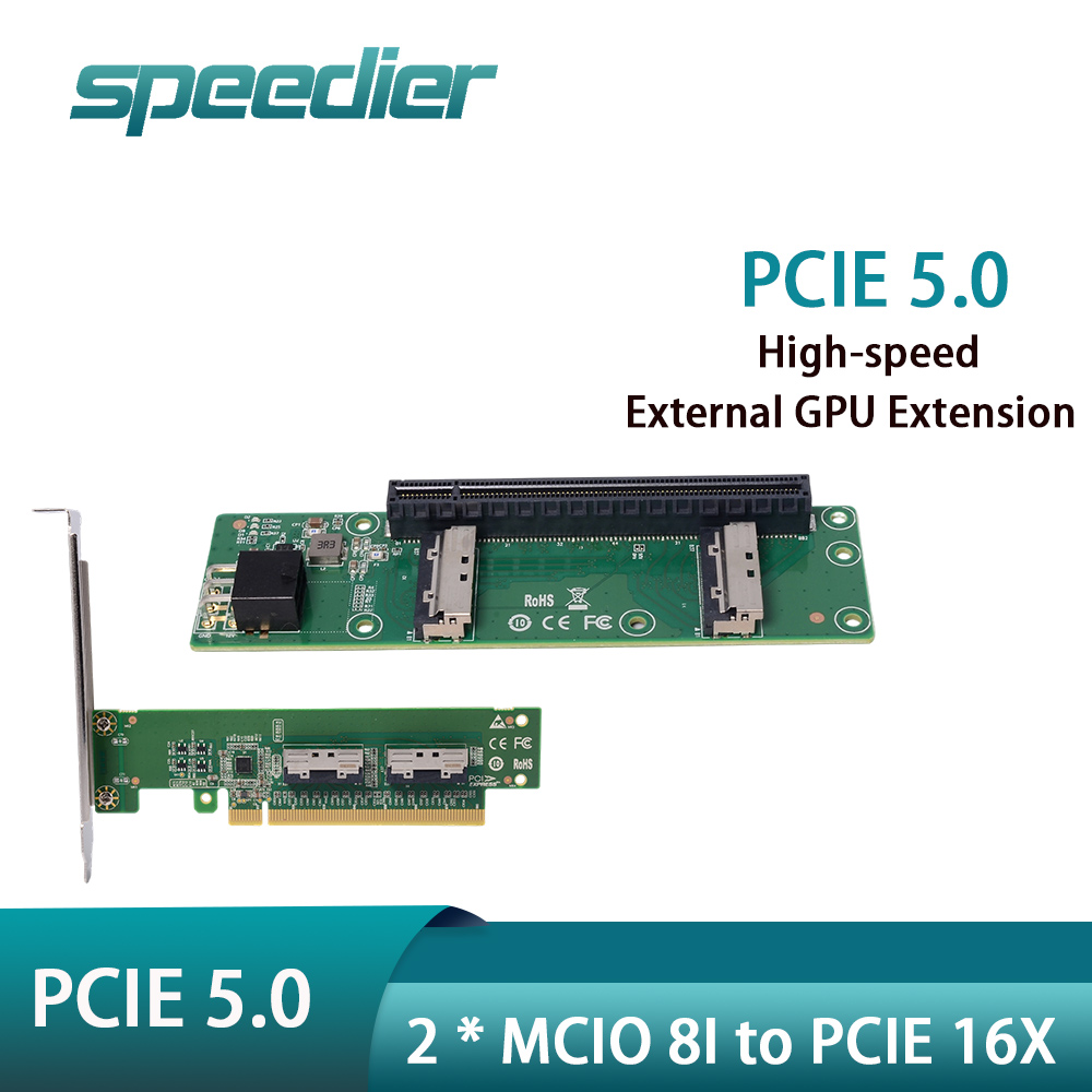 Pcie 5.0 Gpu Riser Cable - Speedier 2 x MCIO 8i zu