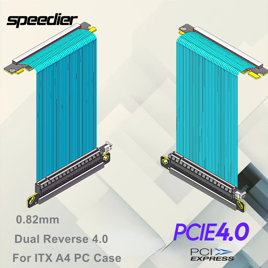 Itx Gpu Riser Pcie 4.0 16X - Doppelt umgekehrtes PCI-e 4.0-Riser-Kabel, 185 mm,