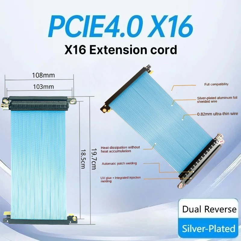 Itx Gpu Riser Pcie 4.0 16X - Dual Reverse Pcie 4.0 Riser Kabel