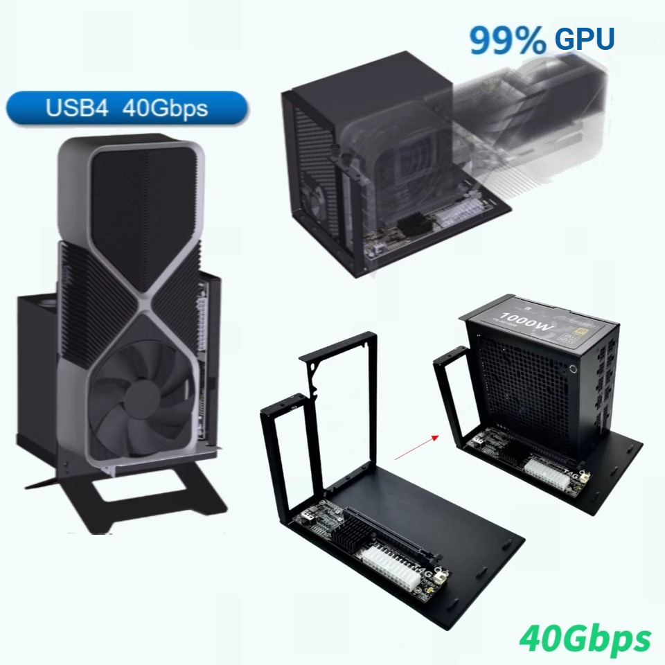 Gpu External Dock Egpu Thunderbolt 4 - UT4G Externer eGPU-Adapter USB4-Halterung Thunderbolt-4/3 TB3/TB4