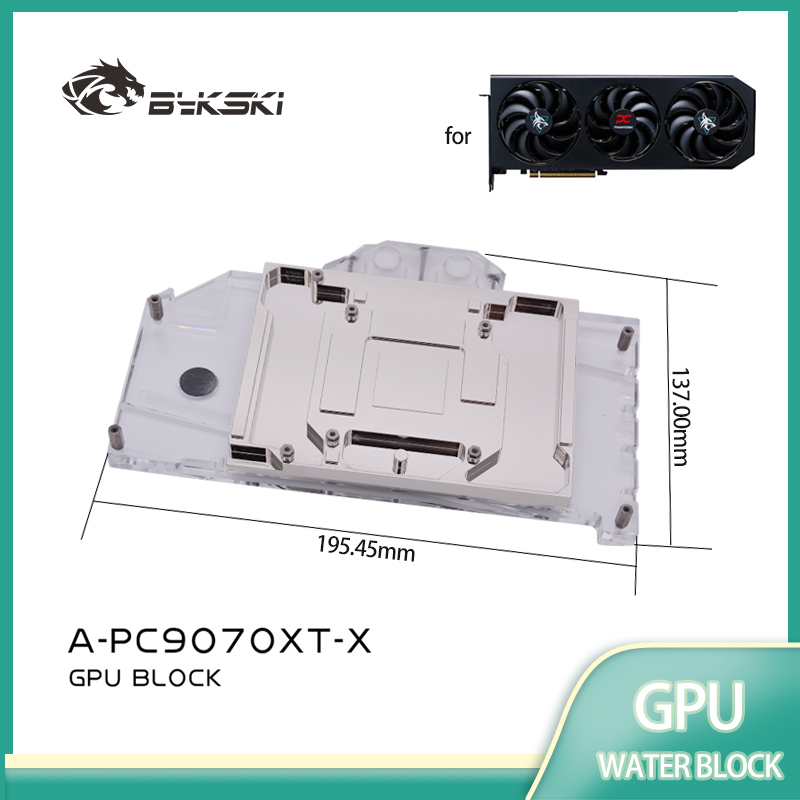 Rx 9070 Xt - Bykski A-PC9070XT-X GPU-Block für PowerColor Reaper