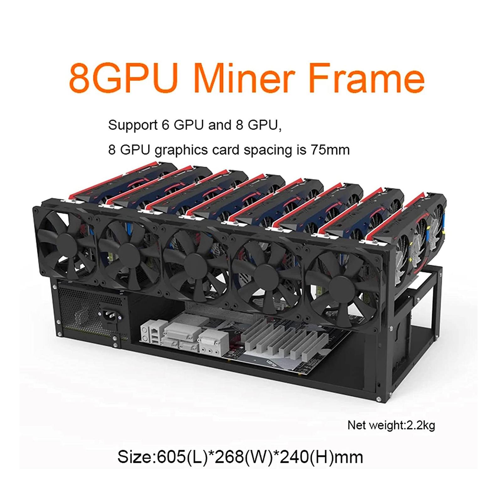 Open-Frame-Grafikkartenhalter  – Gpu Mining Rig Frame 8 Gpu Bewertung und Preis