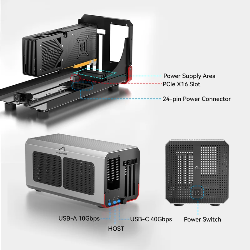 Acasis 40Gbps eGPU-Gehäuse Thu – Gpu External Dock Egpu Thunderbolt 4 Bewertung und Preis